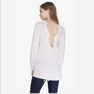 Express V-neck Lace-Up Back Tunic